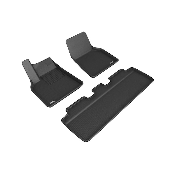 3D Mats Usa Custom Fit, Raised Edge, Black, Thermoplastic Rubber Of Carbon Fiber Texture, 3 Piece L1TL02701509 - main